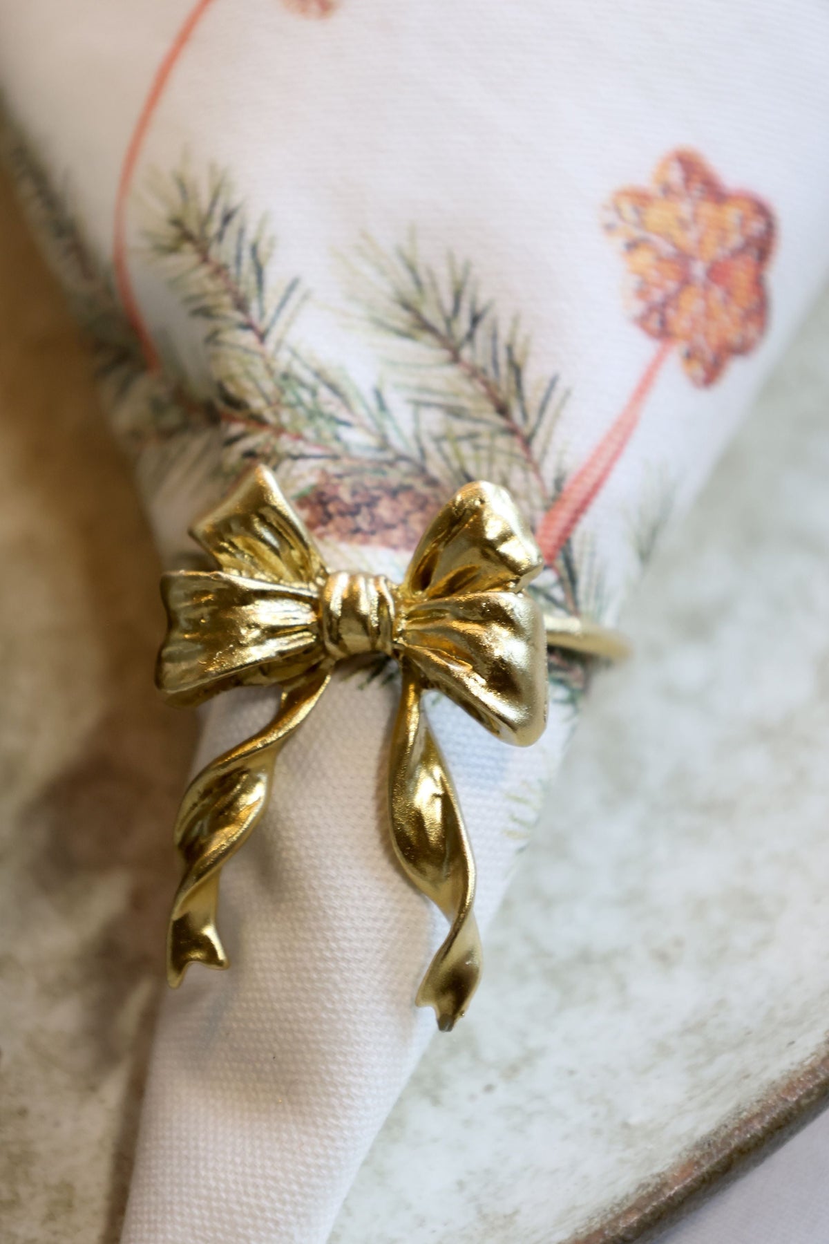 Chic Antique Napkin Ring w Bow