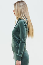 Lataa kuva Galleria-katseluun, Juicy Couture Robertson Classic Velour Zip Through Hoodie Thyme
