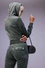 Lataa kuva Galleria-katseluun, Juicy Couture Del Ray Classic Velour Pant Pocket Design Thyme
