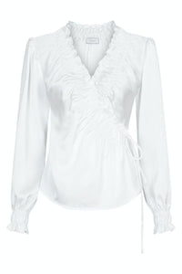 Neo Noir Dessy Heavy Sateen Blouse  White