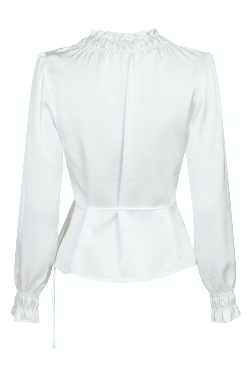 Neo Noir Dessy Heavy Sateen Blouse  White