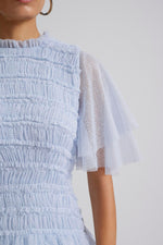 Lataa kuva Galleria-katseluun, Malina Minnie short sleeve lace mini dress blue
