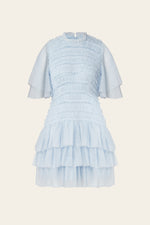 Lataa kuva Galleria-katseluun, Malina Minnie short sleeve lace mini dress blue
