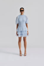 Lataa kuva Galleria-katseluun, Malina Minnie short sleeve lace mini dress blue
