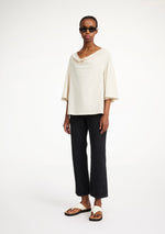 Lataa kuva Galleria-katseluun, By Malene Birger Bryar Organic Cotton T-Shirt Oyster Gray
