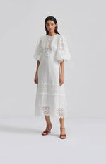 Lataa kuva Galleria-katseluun, Malina Clarissa Midi Dress White
