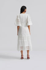 Lataa kuva Galleria-katseluun, Malina Clarissa Midi Dress White
