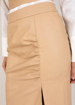 Lataa kuva Galleria-katseluun, Coster Copenhagen Leather Pencil Skirt Beige
