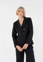 Lataa kuva Galleria-katseluun, Coster Copenhagen Double Breasted Blazer With Utility Details Black
