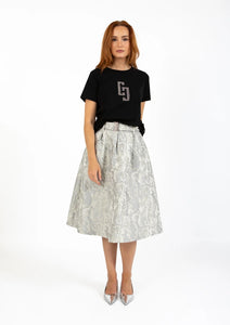 Coster Copenhagen Jacquard Skirt Silver Gray