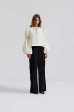 Lataa kuva Galleria-katseluun, Malina Sarah Elastic Waist Satin Pants Black
