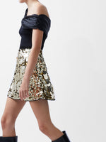 Lataa kuva Galleria-katseluun, French Connection Elodie Sequin Mini Skirt gold
