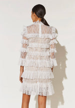 Lataa kuva Galleria-katseluun, By Malina Carmine Midi Frill Lace Dress Cloudy White
