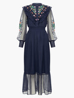 Lataa kuva Galleria-katseluun, French Connection Abra Embroided Mesh Midi Dress
