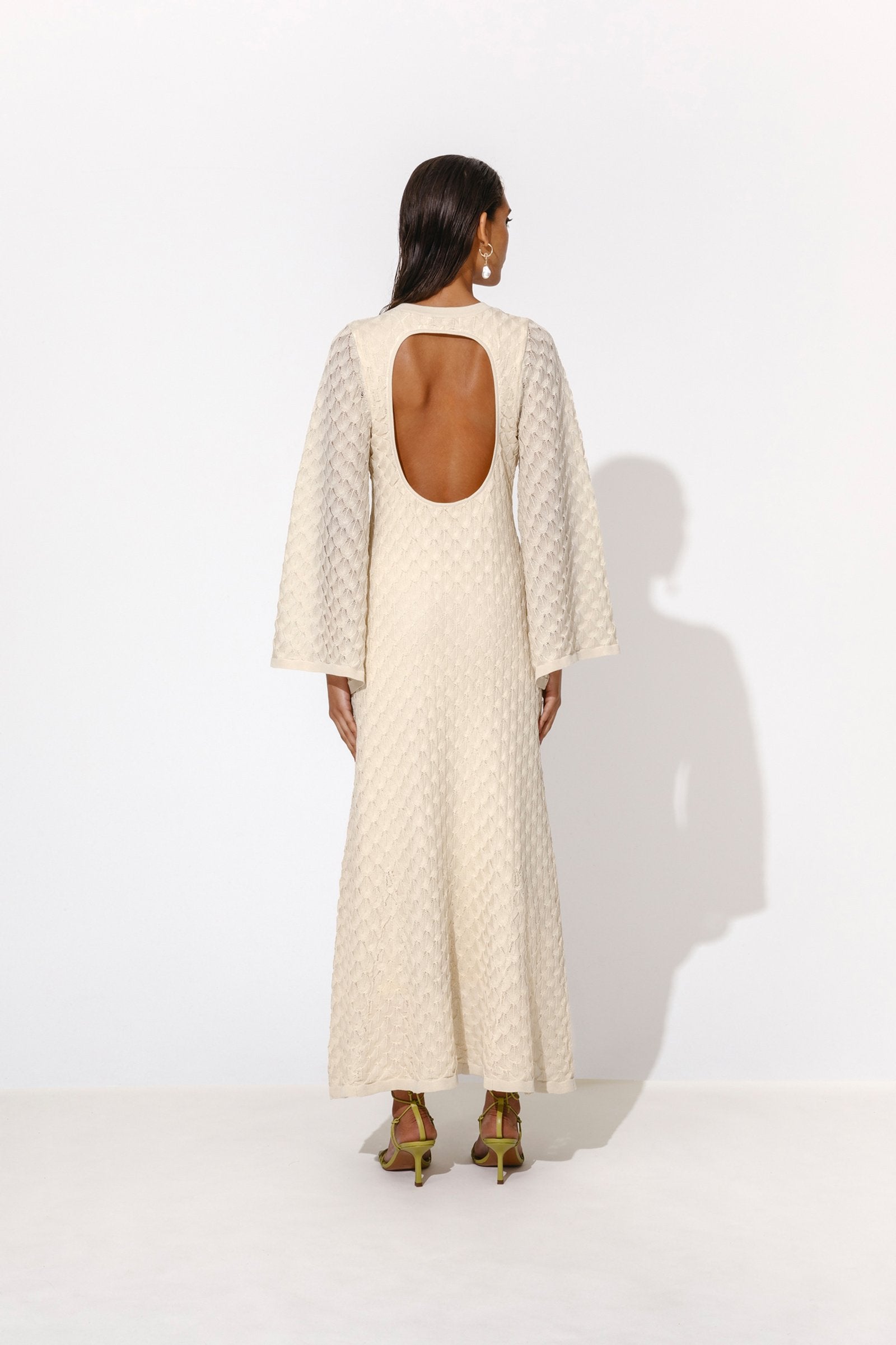 By Malina Alaine Open Back Knitted Dress Vanilla