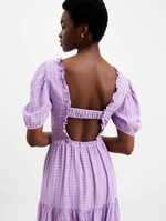 Lataa kuva Galleria-katseluun, French Connection Birch Puff Sleeve Dress Sheer Lilac
