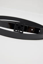 Lataa kuva Galleria-katseluun, By Malina Hazel Double Length Patent Iconic Leather Belt Black
