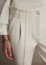 Lataa kuva Galleria-katseluun, Summum Woman Trousers High Waisted Punto Milano Ivory
