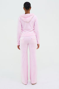 Juicy Couture Robertson Classic Velour Zip Through Hoodie Cherry Blossom