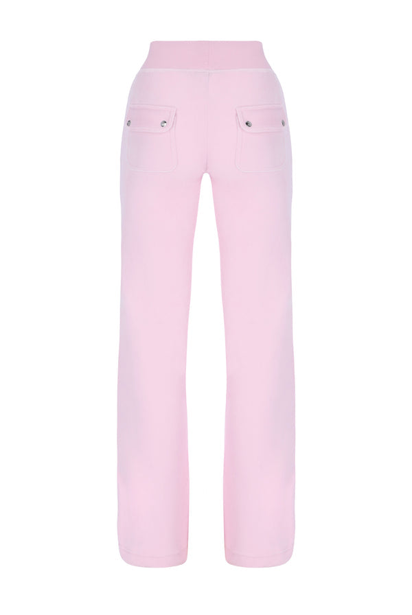 Juicy Couture Del Ray Classic Velour Pant Pocket Design Cherry Blossom