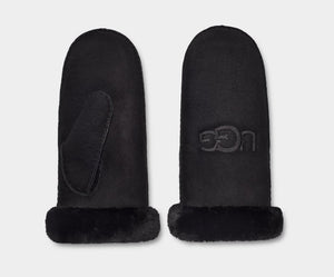 Ugg Embroidered Sheepskin Mittens For Women Black